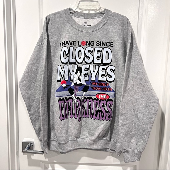 Naruto Shippuden Anime Ripple Junction Gray Mens Crewneck Sweatshirt Size Large - Picture 2 of 7